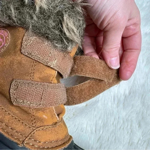 Joe Fresh Quick Close Winter Boots Brown & Pink Size 10 - Picture 10 of 16